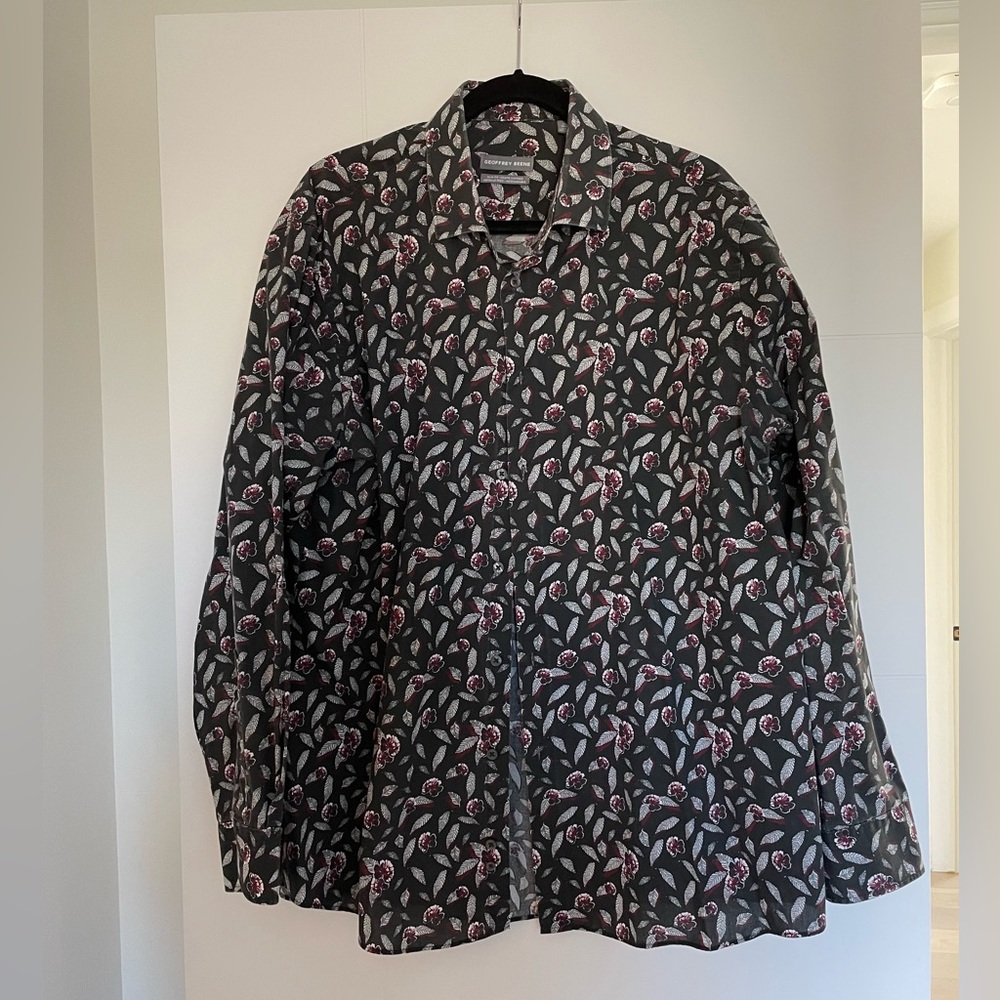 Geoffrey Beene Floral Button Down Shirt size XXL